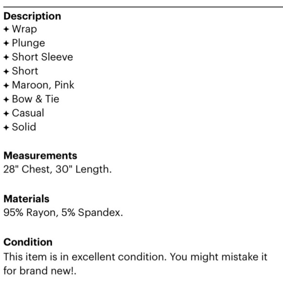 Charlotte Russe mauve faux wrap stretch tunic top xs - Picture 3 of 5